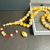 White Pressed Amber Style Misbaha Tasbih – 51.4g 11mm – Islamic Prayer Beads