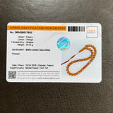 Handmade Honey Amber Misbaha 11x9mm 39.5g 41 beads LAB certificate