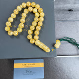 Natural Amber Misbaha Tasbih 33 Prayer Beads 11.3mm 33.5g