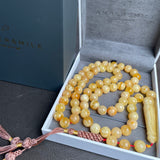 Natural Amber Misbaha Tasbih 66 Prayer Beads 11mm 62.5g
