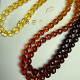 مسبحة إسلامية من العنبر المرصع بالألماس بألوان قوس قزح، 6.7 مم، 22.2 غرام