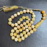 White Baltic Amber Misbaha Tasbih Islamic Prayer Beads 11.6mm 48g