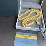 Natural Amber Misbaha Tasbih 57 Prayer Beads 10mm 38g
