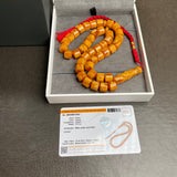 Handmade Honey Amber Misbaha 11x9mm 39.5g 41 beads LAB certificate