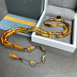 مسبحة إسلامية بلون العنبر العسلي، 6.5 × 14 مم، 16.1 غرام