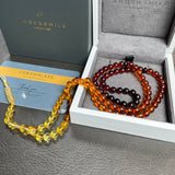 Rainbow Amber Misbaha Islamic Prayer Beads 5.8mm 13g