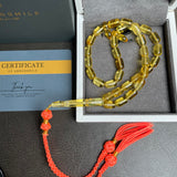 مسبحة صلاة إسلامية بلون العنبر الليموني، 6 × 10 مم، 11 غرام