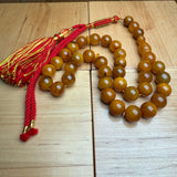 Handmade Antiq Amber Misbaha Tasbih Islamic Prayer Beads 11.5mm 38.5g