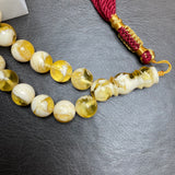 Handmade Honey White Amber Misbaha | 11.8mm | 46.5g | 45 beads