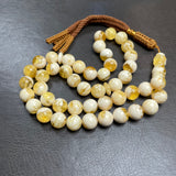 مسبحة يدوية الصنع من العنبر الأبيض العسلي | 11.6 مم | 44.5 غ | 45 حبة