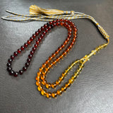 Rainbow Amber Misbaha Islamic Prayer Beads 5.8mm 13g