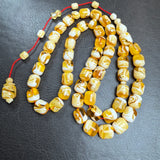 White Pressed Amber Style Misbaha Tasbih | 51.3g | 10×12mm | Islamic Prayer Beads
