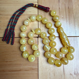 Handmade Y/W Amber Misbaha Tasbih Islamic Prayer Beads 12.1mm 39.5g