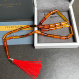 مسبحة إسلامية بلون العنبر العسلي، 6 × 14 مم، 13.1 غرام