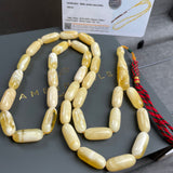 Natural Royal White Amber Misbaha Tasbih 33 Beads | 8x19mm | 31g
