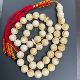 مسبحة من الكهرمان الأبيض مصنوعة يدوياً | 11.5 مم | 45 غ | 45 حبة