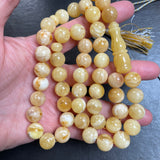 White Baltic Amber Misbaha Tasbih Islamic Prayer Beads 11.6mm 48g
