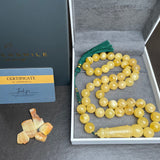 Natural Amber Misbaha Tasbih 45 Prayer Beads 12mm 61.5g