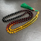 Rainbow Amber Misbaha Islamic 99 Prayer Beads 6mm 13g