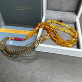 Lemon Amber Misbaha Islamic Prayer Beads 6x11mm 12.2g