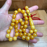 Handmade Antiq Amber Misbaha Tasbih Islamic Prayer Beads 12.2mm 44g