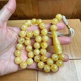 Handmade Y/W Amber Misbaha Tasbih Islamic Prayer Beads 12.1mm 41.9g