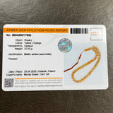 Handmade Honey Amber Misbaha 11x8mm 32.5g 45 beads LAB certificate
