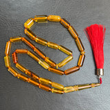 Honey Amber Misbaha Islamic Prayer Beads 6x16mm 14.5g