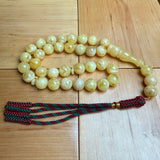 Handmade White Amber Misbaha Tasbih Islamic Prayer Beads 12mm 41g