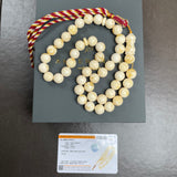 Handmade White Amber Misbaha | 11.7mm | 44.15g | 45 beads + Lab certificate