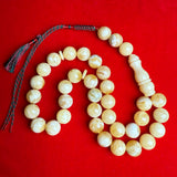 مسبحة مسبحة العنبر الأبيض 15مسبحة صلاة سبحة مم 78.3 جرام