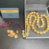 Natural Amber Misbaha Tasbih 45 Prayer Beads 12mm 65g