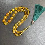 مسبحة صلاة إسلامية بلون العنبر الليموني، 6 × 10 مم، 10 غرام