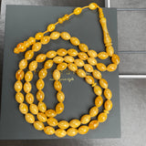 Antiq Pressed Amber Style Misbaha Tasbih 40g | 8x12mm | 66 beads