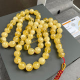 Handmade Yellow Amber Misbaha 10mm 47.8g 66 beads LAB certificate