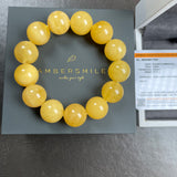 YELLOW AMBER BRACELET 15,5mm 25,4g Lab certificate
