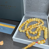 Natural Amber Misbaha Tasbih 66 Prayer Beads 10.4mm 47.5g