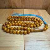Handmade Antiq Amber Misbaha Tasbih Islamic Prayer Beads 9.8mm 37.5g