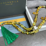 مسبحة صلاة إسلامية بلون العنبر الليموني، 6 × 10 مم، 11.8 غرام