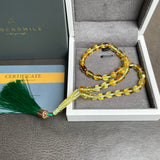 مسبحة صلاة إسلامية بلون العنبر الليموني، 6 × 8.5 مم، 8 غرام