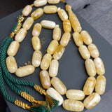 Royal White Amber Misbaha Tasbih 33 Beads 10x19mm 47g