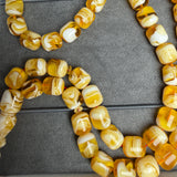 White Pressed Amber Style Misbaha Tasbih | 51.3g | 10×12mm | Islamic Prayer Beads