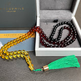Rainbow Amber Misbaha Islamic 99 Prayer Beads 6mm 13g