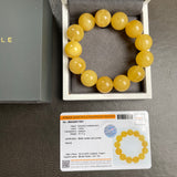 YELLOW AMBER BRACELET 15,5mm 25,4g Lab certificate