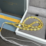 مسبحة صلاة إسلامية بلون العنبر الليموني، 5 × 9.5 مم، 7.2 غرام