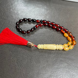 Mackintosh Amber Misbaha Islamic Prayer Beads 4.9 x 7.4mm 6.9g