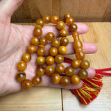 Handmade Antiq Amber Misbaha Tasbih Islamic Prayer Beads 11.5mm 38.5g