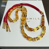 مسبحة صلاة إسلامية بلون العنبر الليموني، 6 × 12 مم، 14.9 غرام