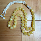 Handmade Y/W Amber Misbaha Tasbih Islamic Prayer Beads 12.1mm 41.9g