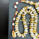 White Pressed Amber Style Misbaha Tasbih | 50.6g | 10×12mm | Islamic Prayer Beads
